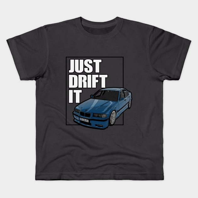 BMW e36 sedan Drift Kids T-Shirt by JDMzone